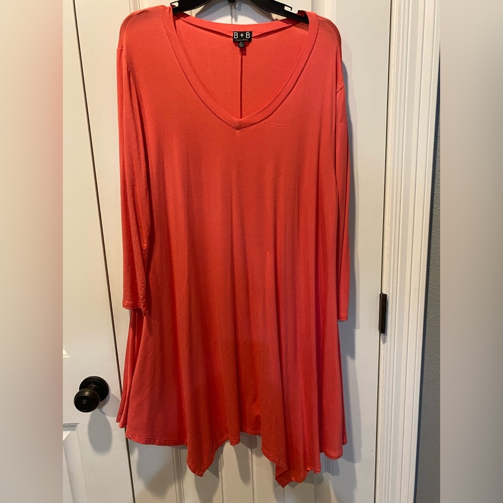 B+B Orange T- Shirt Long shirt/ Tunic/ dress size XL